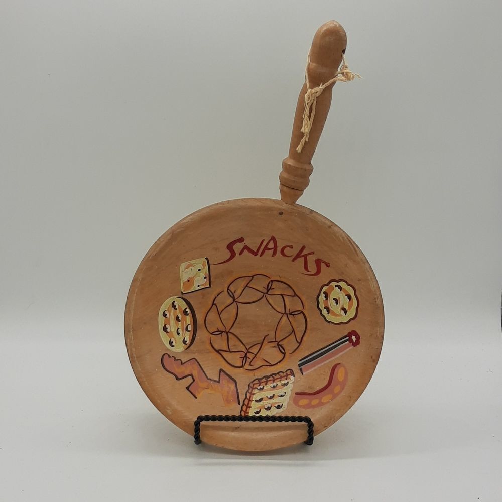 VINTAGE Snack Holder with Handle Handpainted